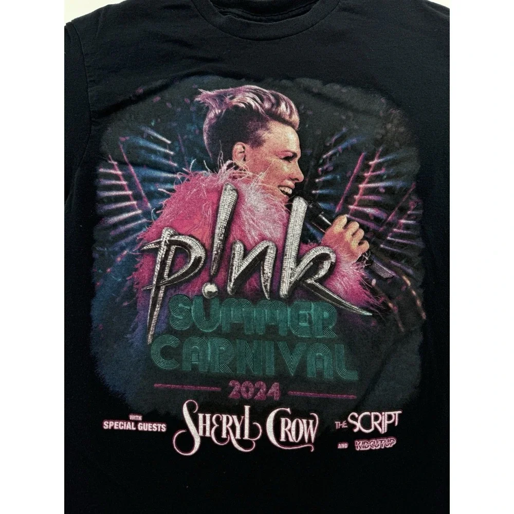 Pink Summer Carnival 2024 Tour T-Shirt Official Concert Black Medium Band Tee‎